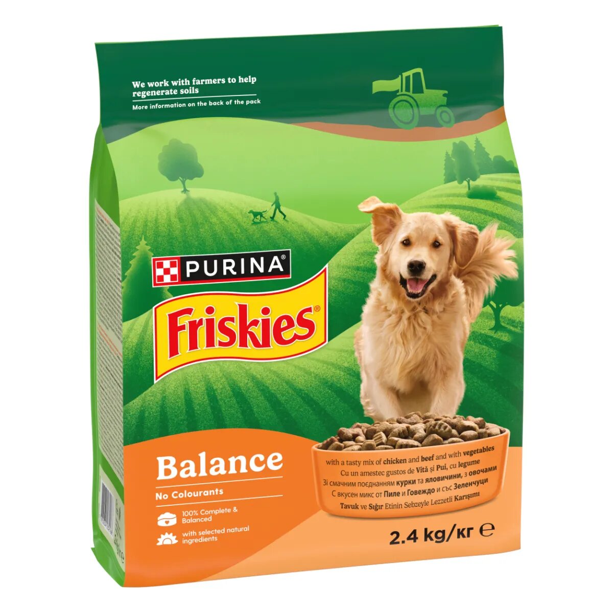 Friskies Balance XS-XL Pui și Legume hrană uscată câini 2.4kg