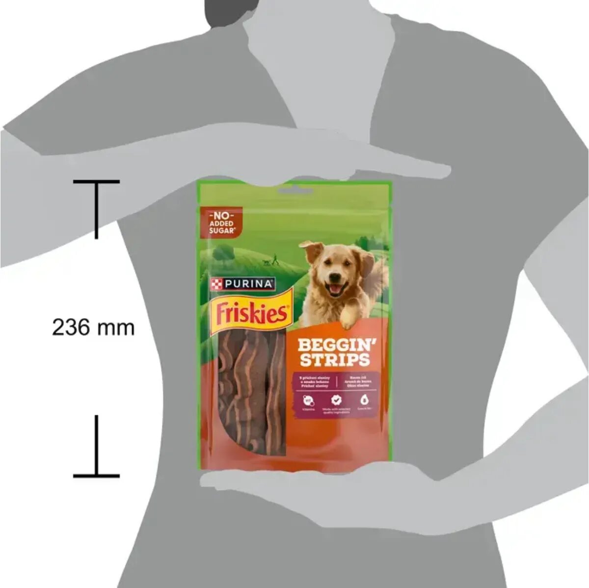 Friskies Beggin' Strips XS-XL Vită punguță recompense câini 120g