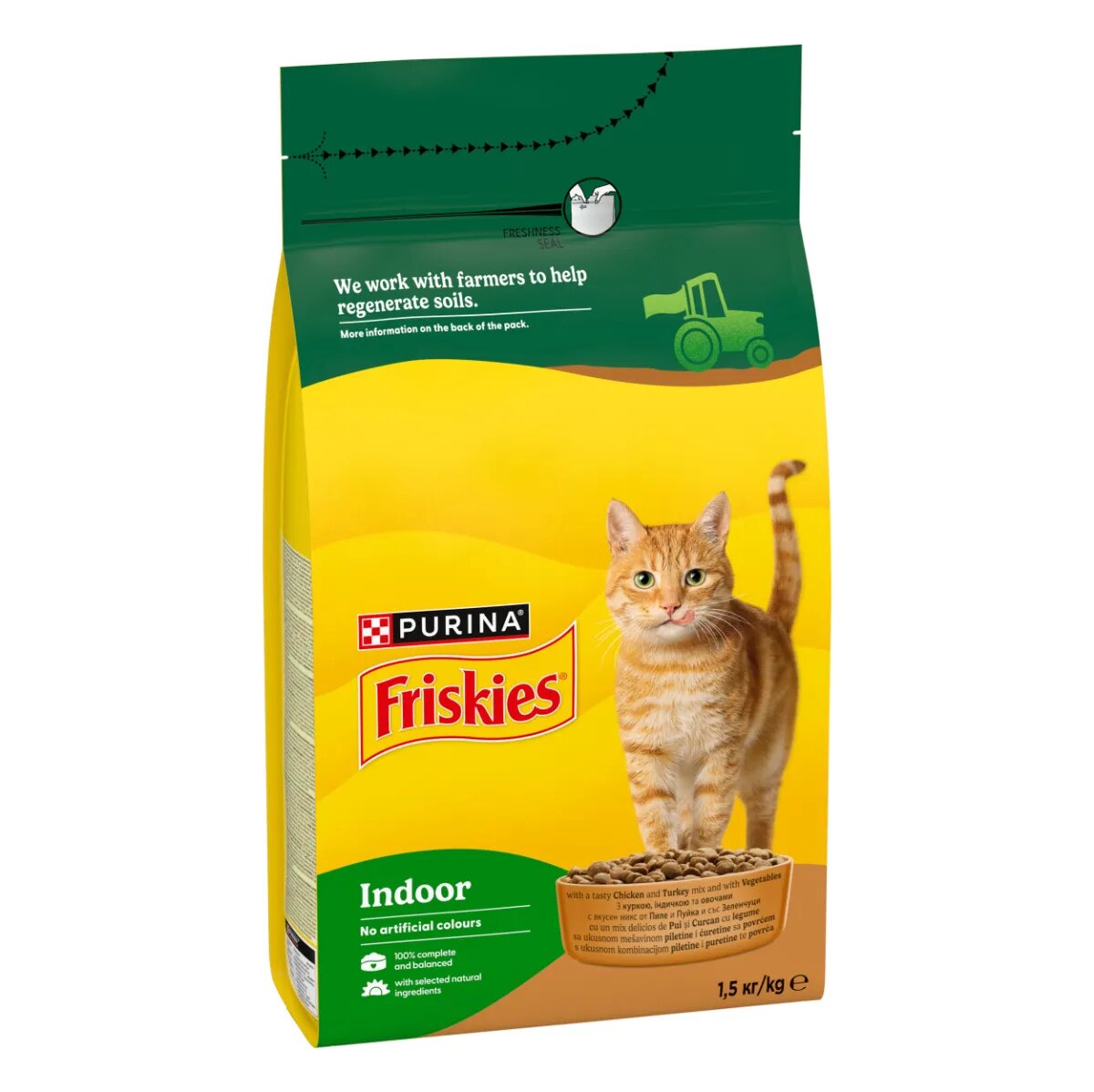 Friskies Indoor Pui și Legume hrană uscată pisici 1.5kg