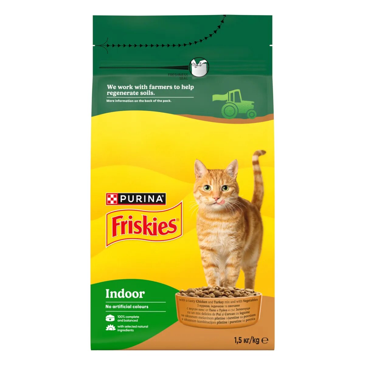 Friskies Indoor Pui și Legume hrană uscată pisici 1.5kg