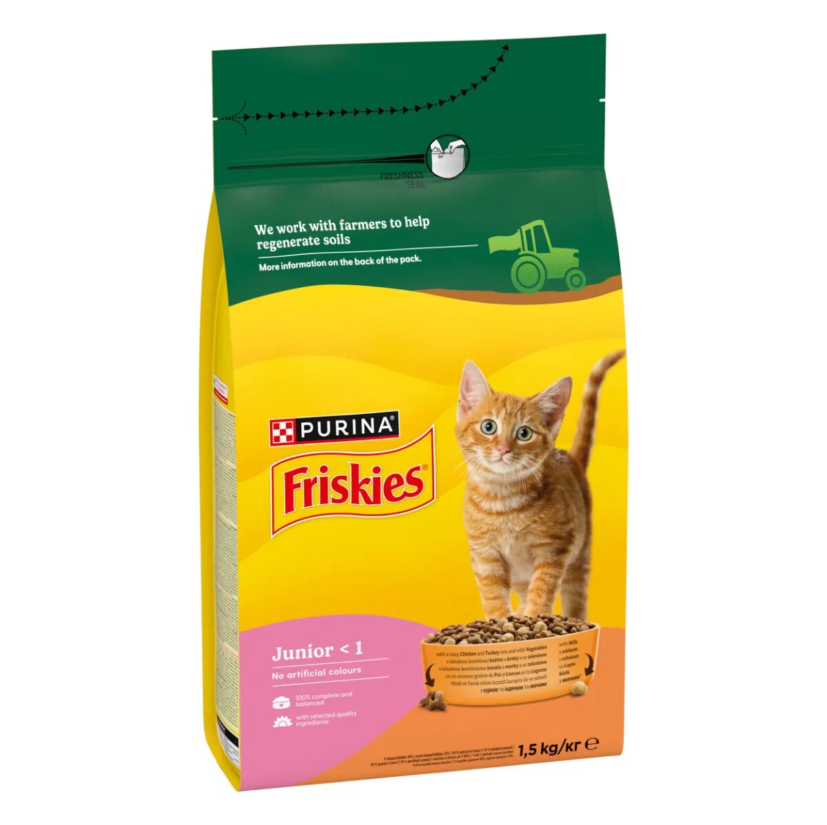 Friskies Junior Pui și Curcan hrană uscată pisici junior 1.5kg
