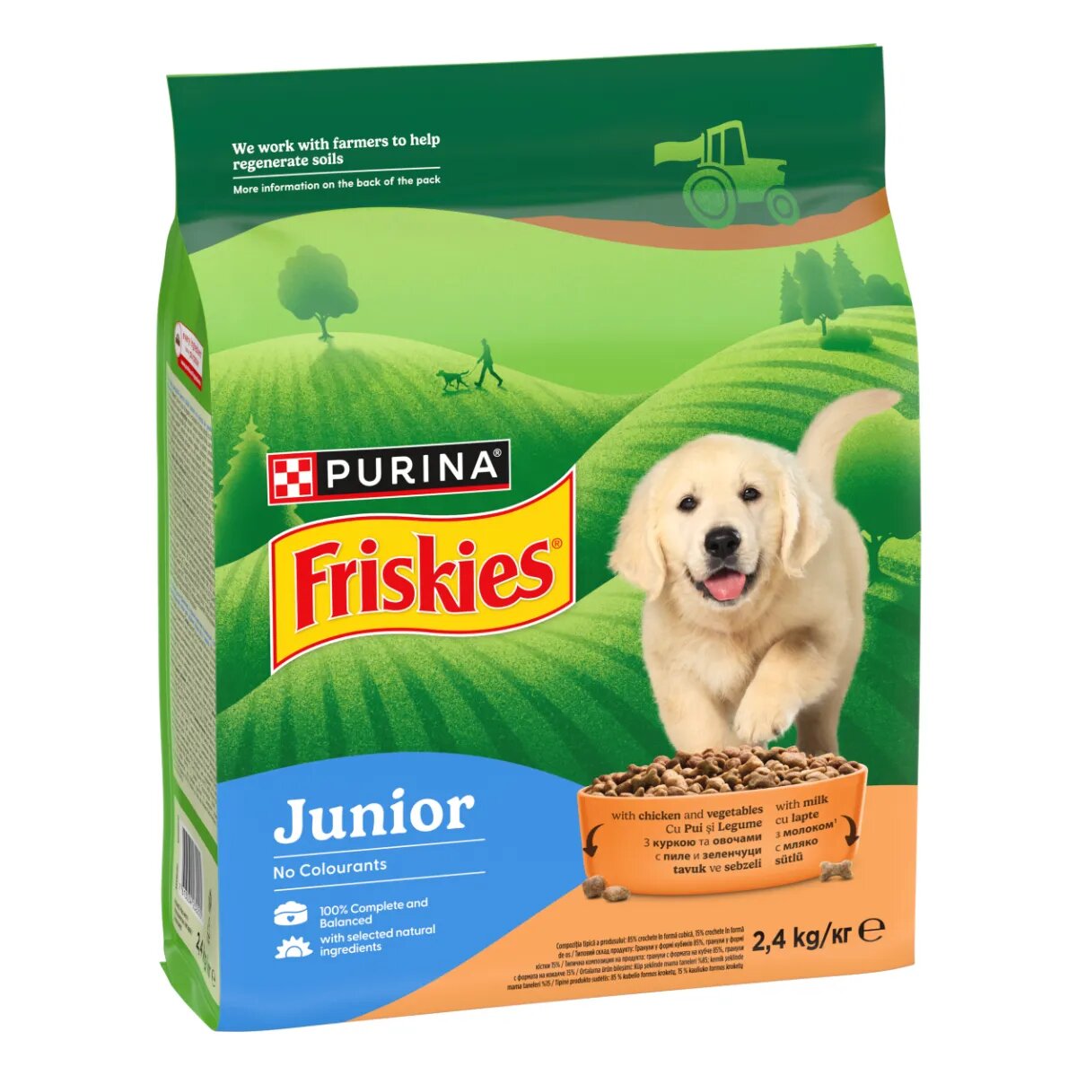 Friskies Junior XS-XL Pui și Legume hrană uscată câini junior 2.4kg