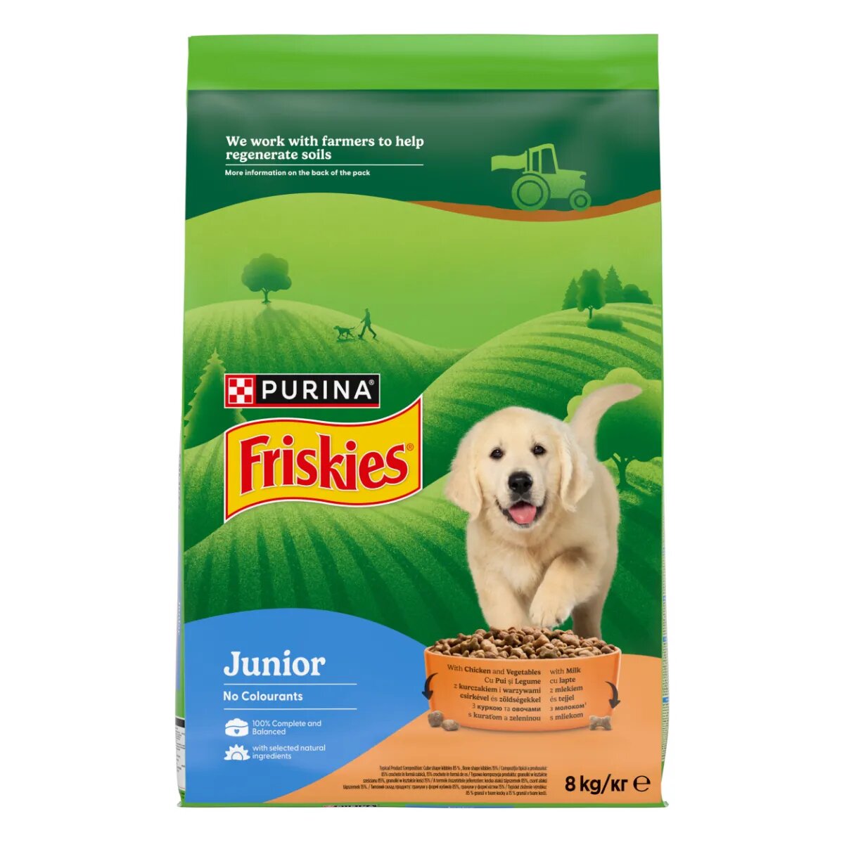 Friskies Junior XS-XL Pui și Legume hrană uscată câini junior 8kg