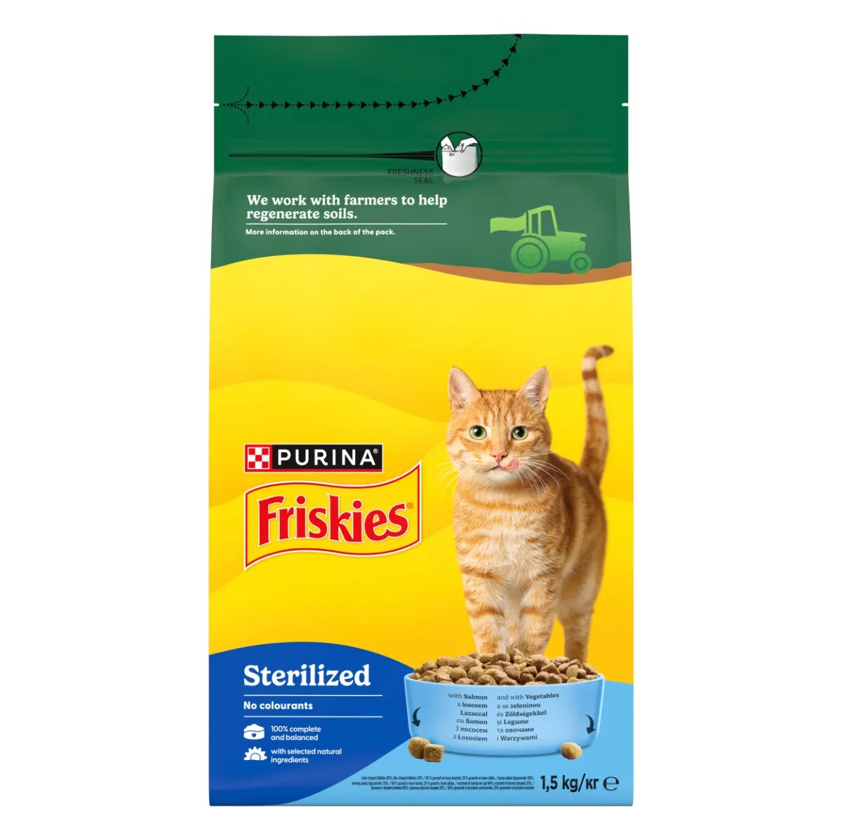 Friskies Sterilised Somon și Legume hrană uscată pisici sterilizate 1.5kg