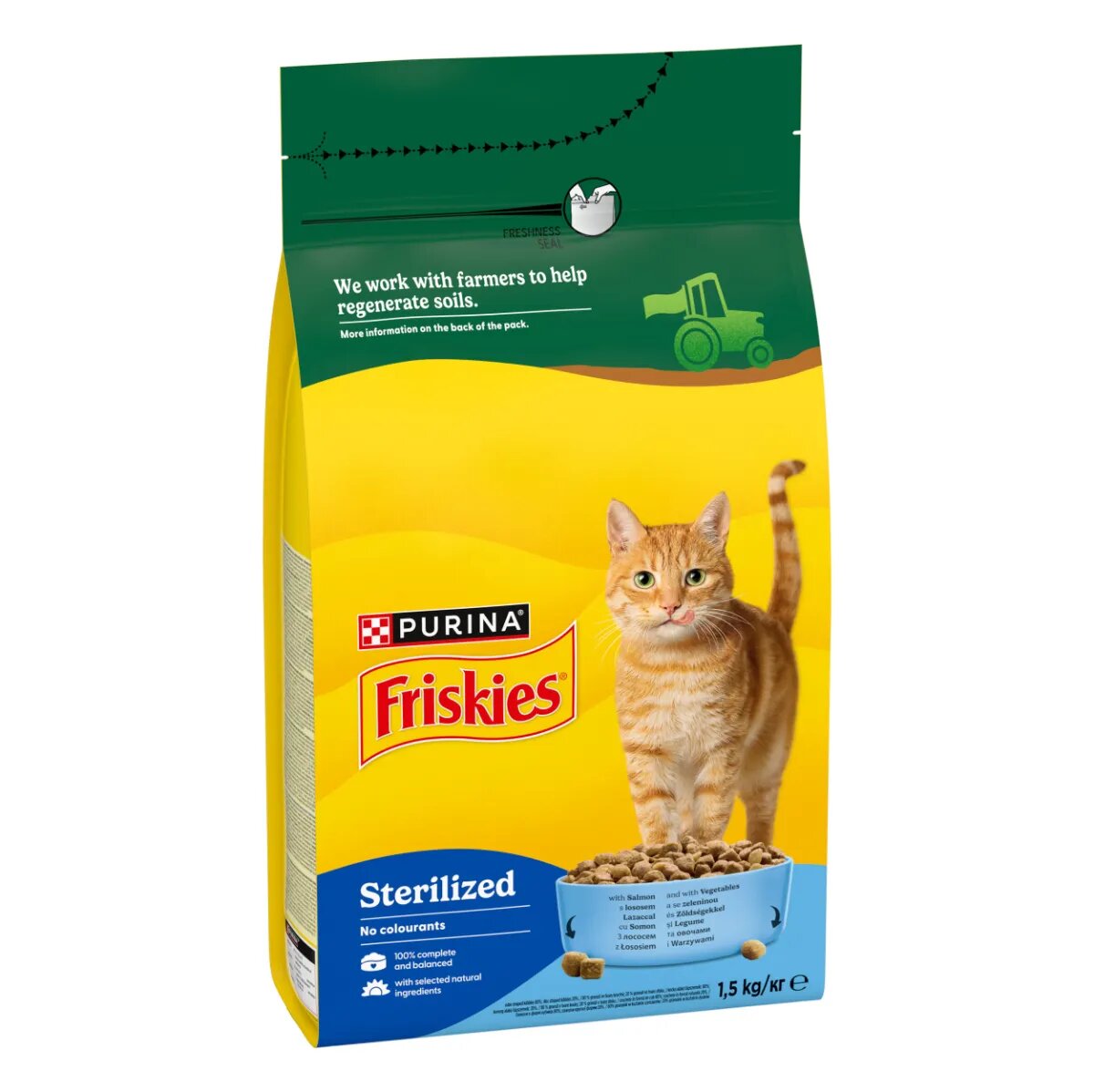 Friskies Sterilised Somon și Legume hrană uscată pisici sterilizate 1.5kg