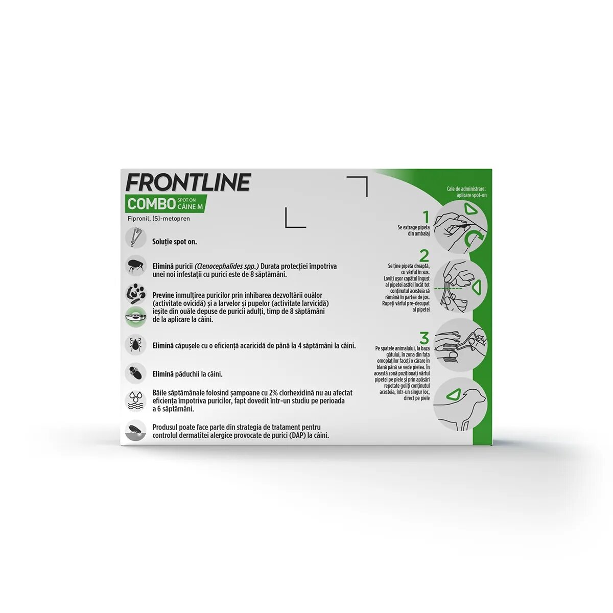 Frontline Combo soluție spot-on antiparazitara caini Combo spot-on soluție antiparazitară câini 10-20kg 3 pipete