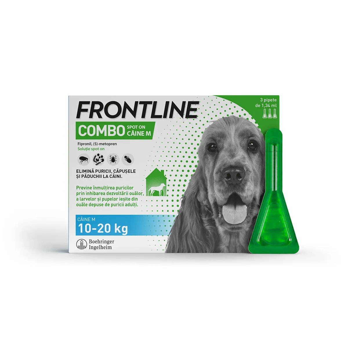 Frontline Combo soluție spot-on antiparazitara caini Combo spot-on soluție antiparazitară câini 10-20kg 3 pipete