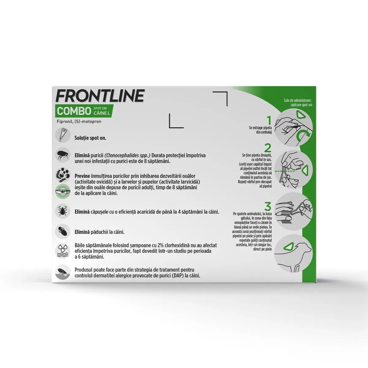Frontline Combo soluție spot-on antiparazitara caini Combo spot-on soluție antiparazitară câini 20-40kg 3 pipete
