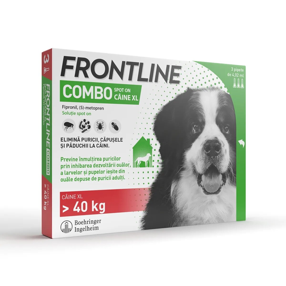 Frontline Combo soluție spot-on antiparazitara caini Combo spot-on soluție antiparazitară câini 40-60kg 3 pipete