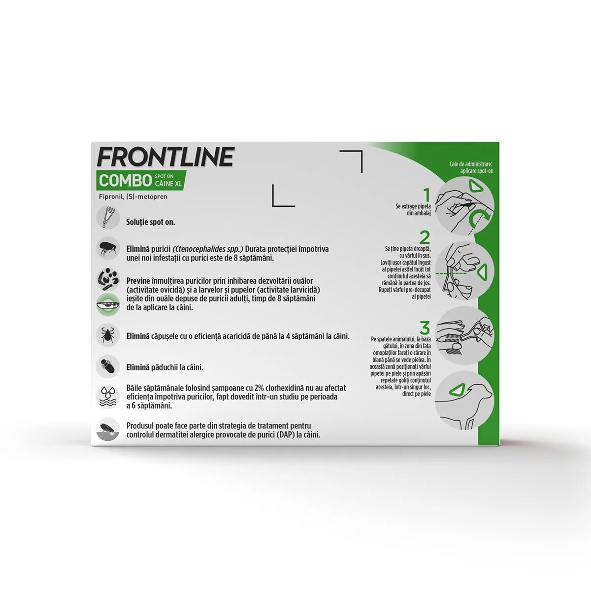 Frontline Combo soluție spot-on antiparazitara caini Combo spot-on soluție antiparazitară câini 40-60kg 3 pipete