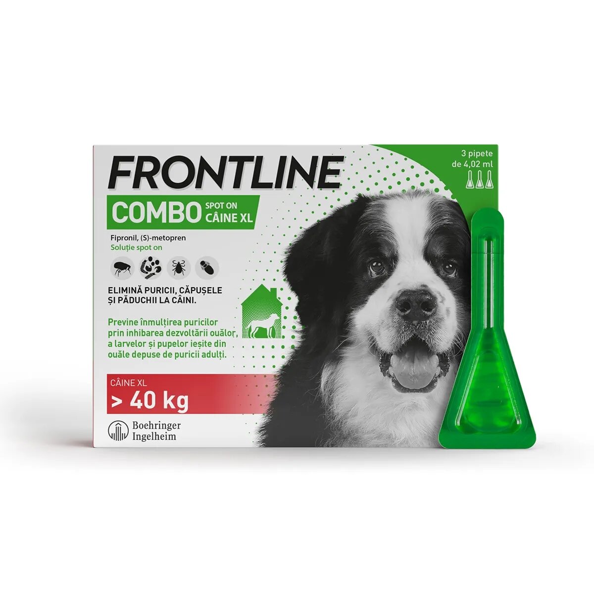 Frontline Combo soluție spot-on antiparazitara caini Combo spot-on soluție antiparazitară câini 40-60kg 3 pipete
