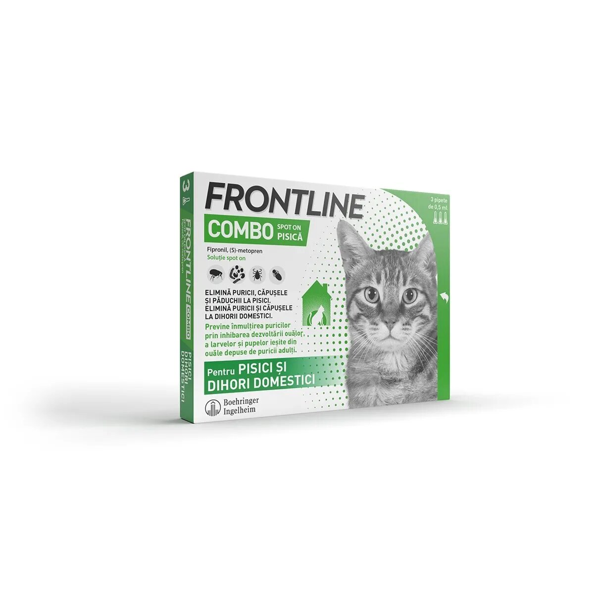 Frontline Combo spot-on soluție antiparazitară pisici 3 pipete