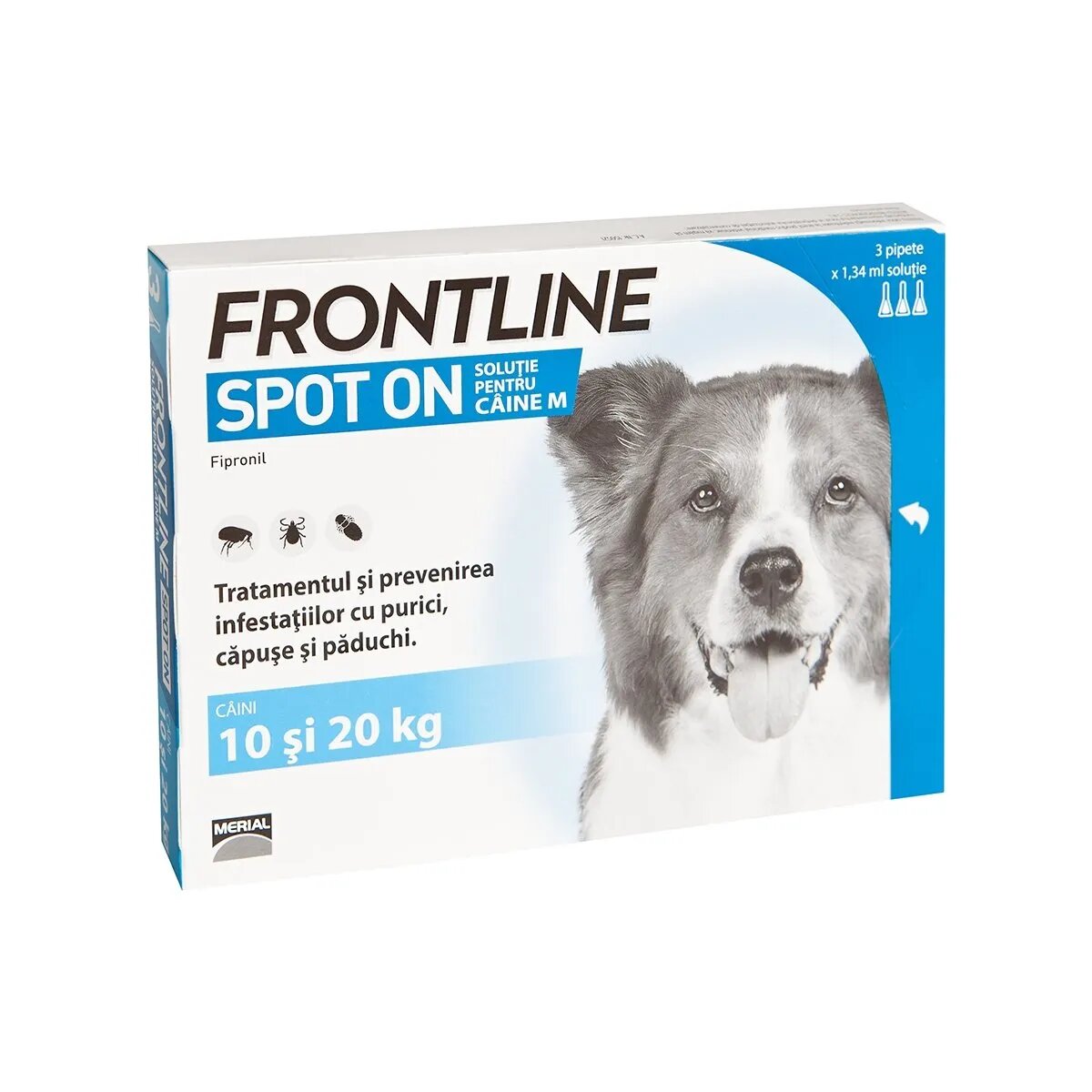 Frontline Spot-On soluție antiparazitară câini 10-20kg 3 pipete