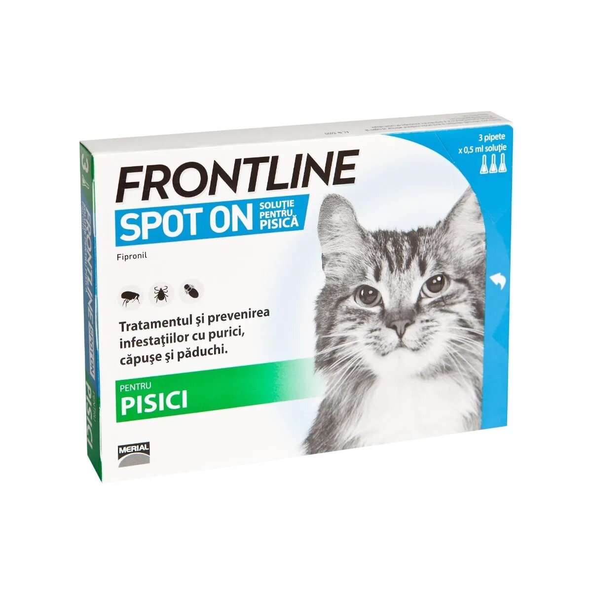 Frontline Spot-On soluție antiparazitară pisici 3 pipete