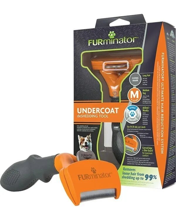 Furminator perie câini păr lung anti-năpârlire metal M perie câini păr lung anti-năpârlire metal