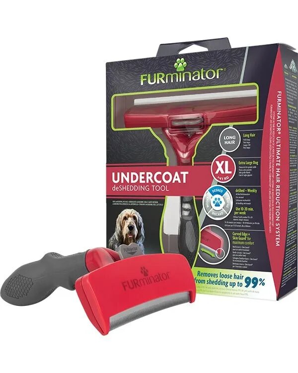 Furminator perie câini păr lung anti-năpârlire metal XL perie câini păr lung anti-năpârlire metal