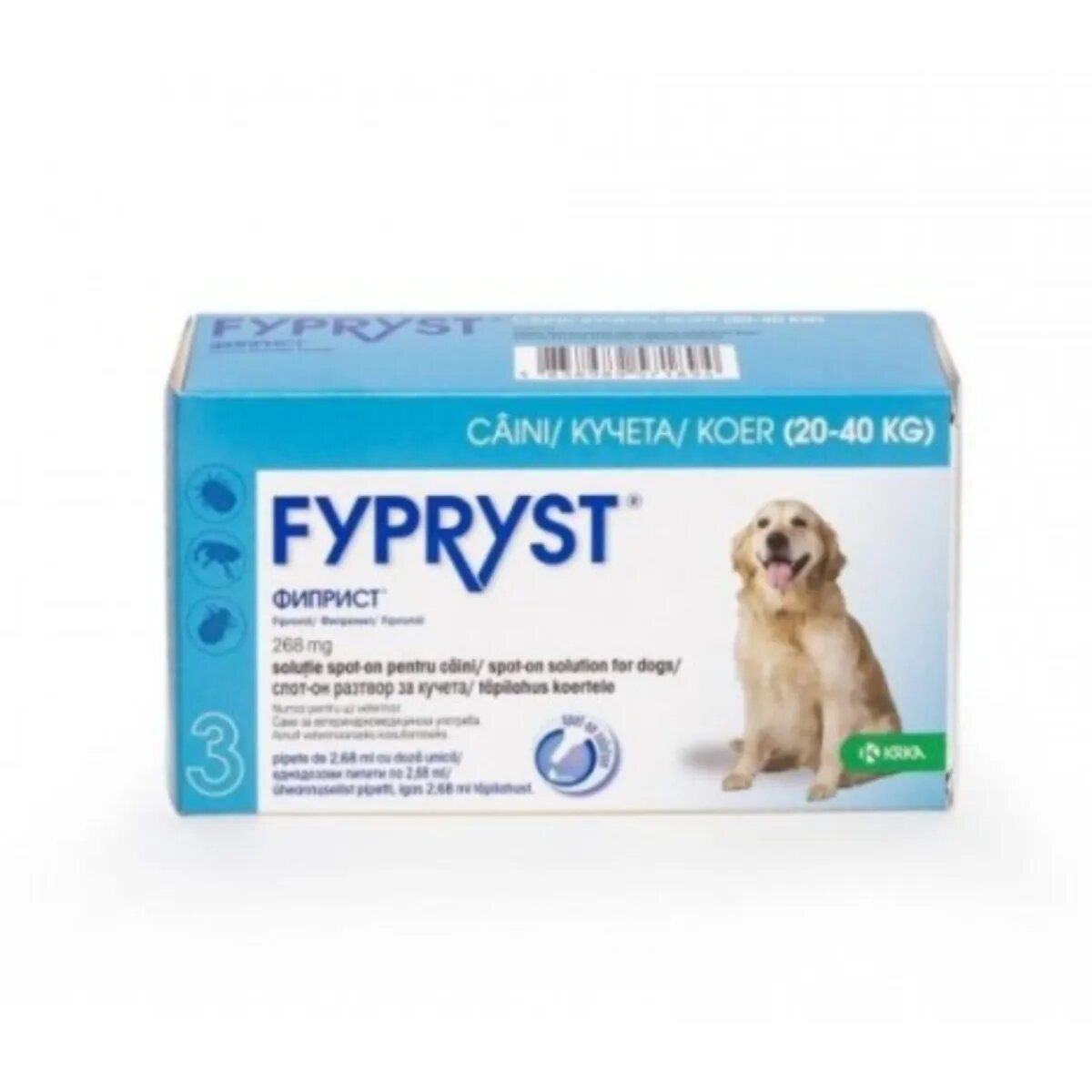 Fypryst deparazitare externă câini pipetă repelentă L(20 - 40kg) 3buc
