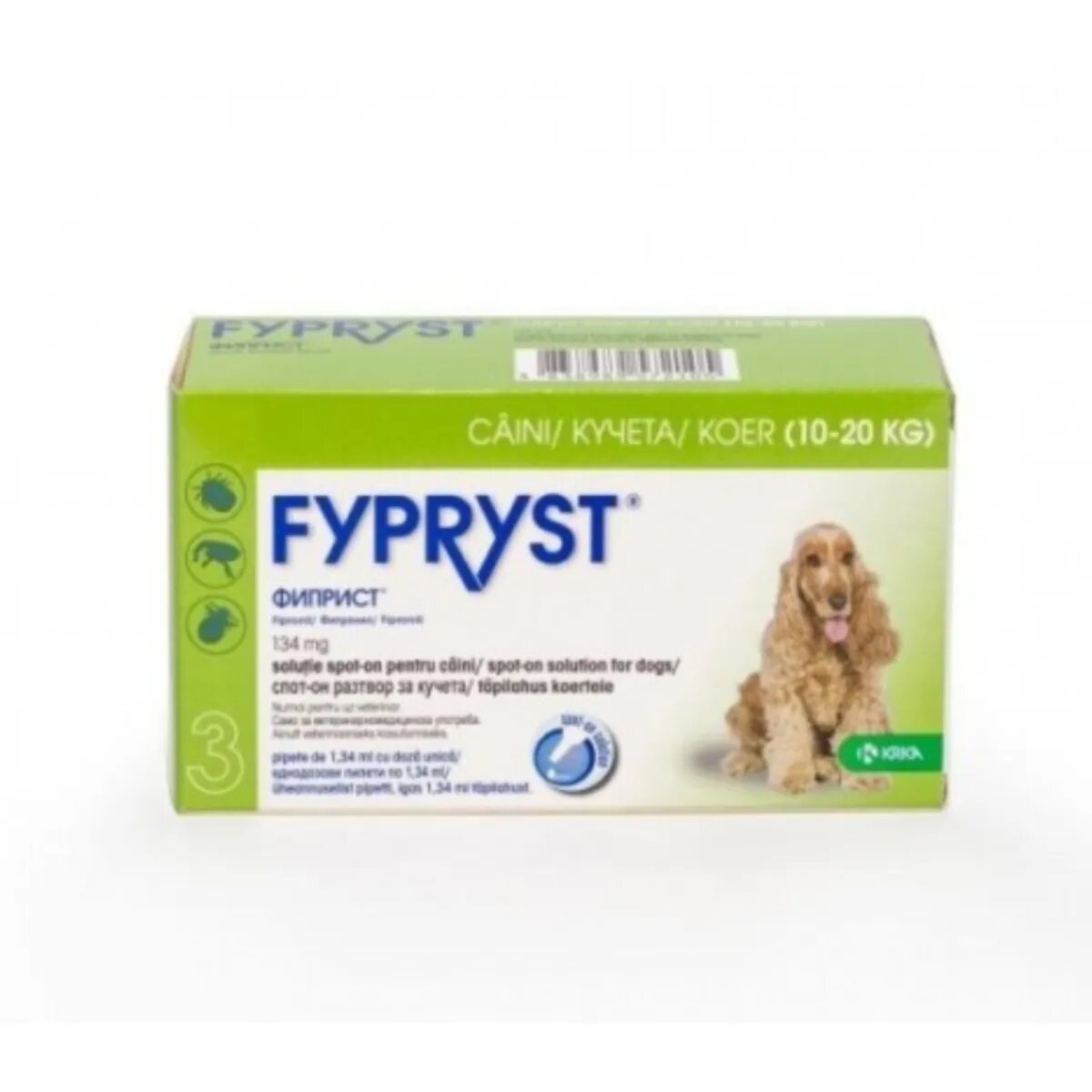 Fypryst deparazitare externă câini pipetă repelentă M(10 - 20kg) 3buc