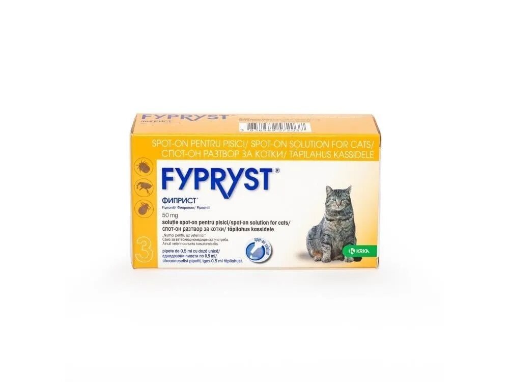 Fypryst deparazitare externă pisici pipetă repelentă 1 lună x 3buc