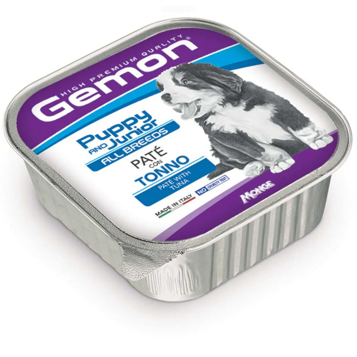 Gemon All Breeds Puppy and Junior XS-XL Ton conservă hrană umedă fără cereale câini junior (pate) bax 150g x 24buc