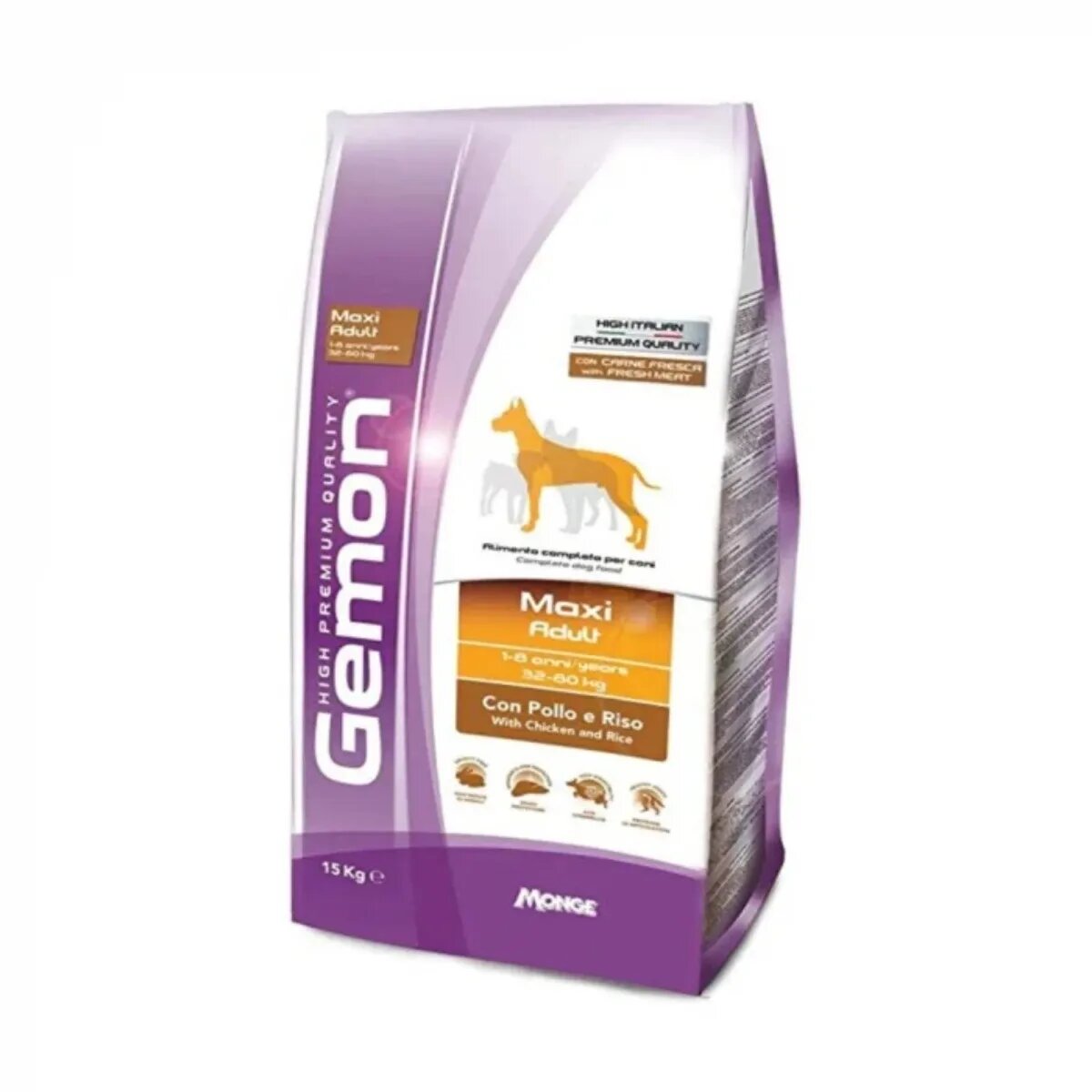 Gemon Breeders Maxi Adult L-XL Pui și Orez hrană uscată câini 20kg