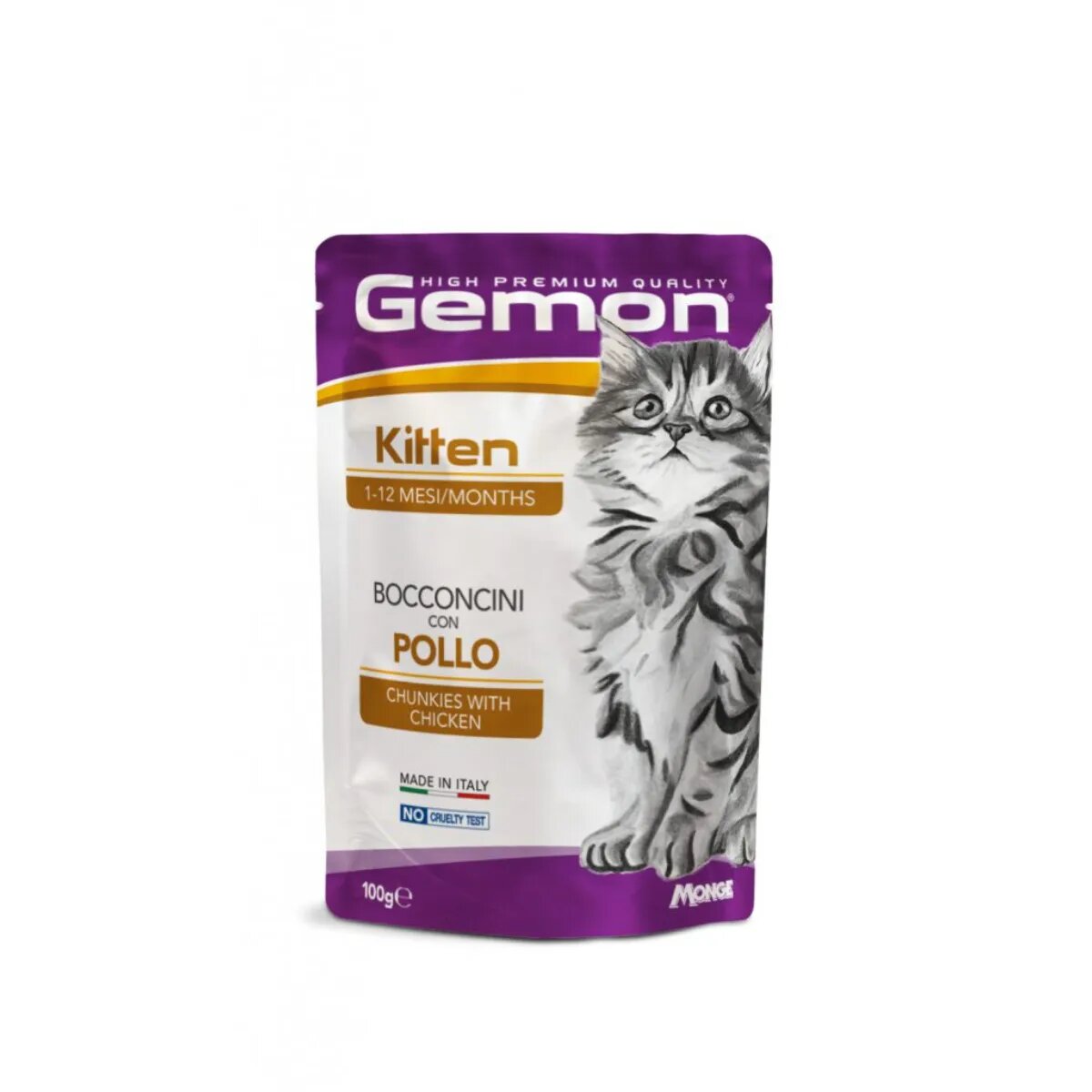Gemon Kitten Pui plic hrană umedă fără cereale pisici junior (în aspic) 100g
