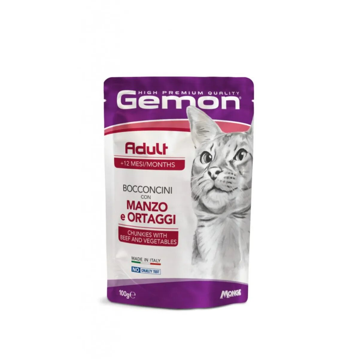 Gemon Vită și Legume plic hrană umedă fără cereale pisici (în aspic) 100g