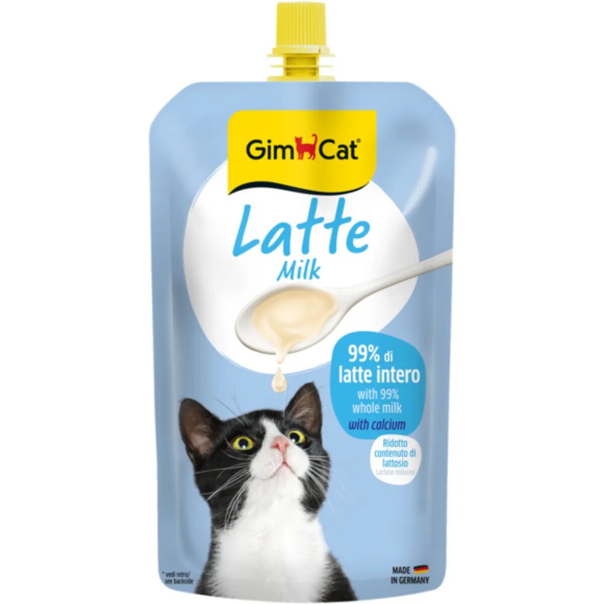 GimCat Lapte plic recompense pisici (topping) 200g