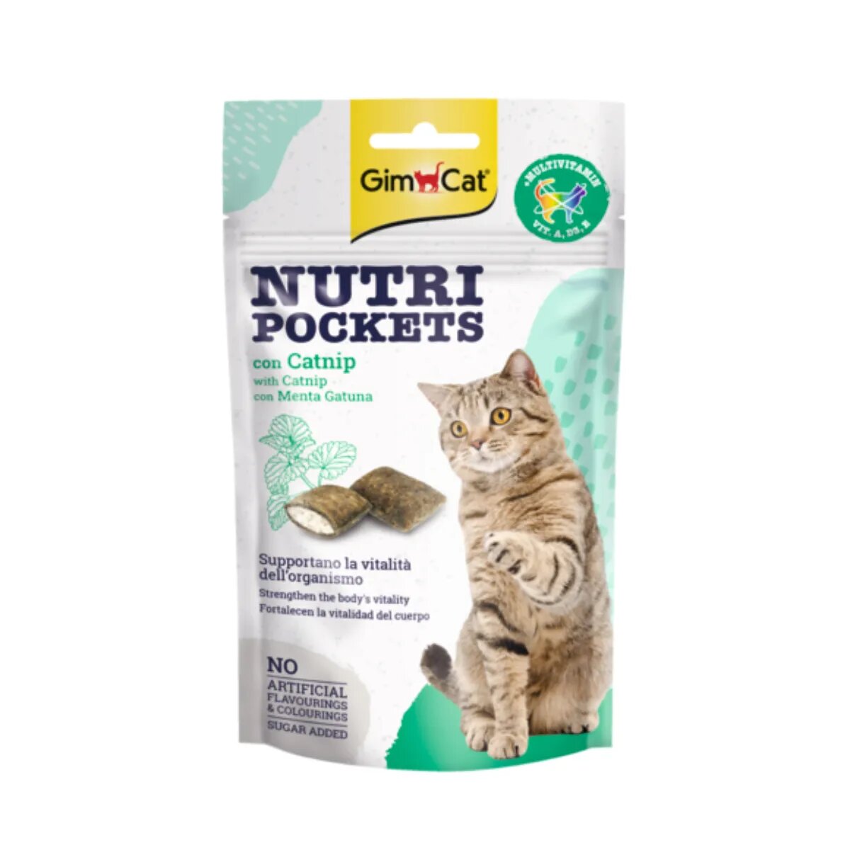 GimCat Nutri Pockets Iarba Pisicii Catnip punguță recompense funcționale pisici 60g
