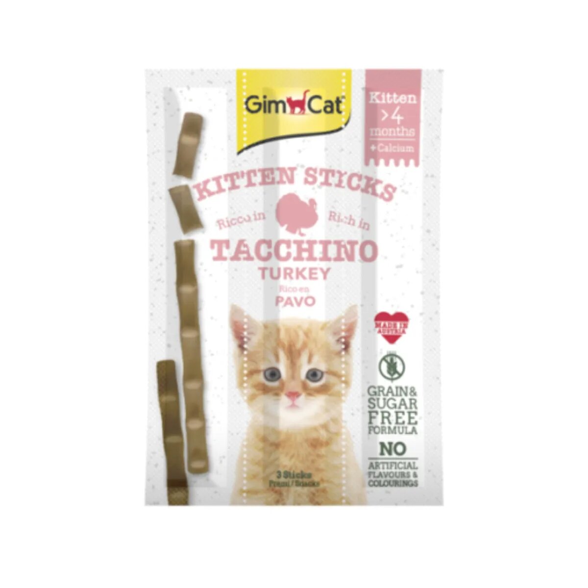 GimCat Sticks Kitten Curcan punguță recompense pisici junior 9g