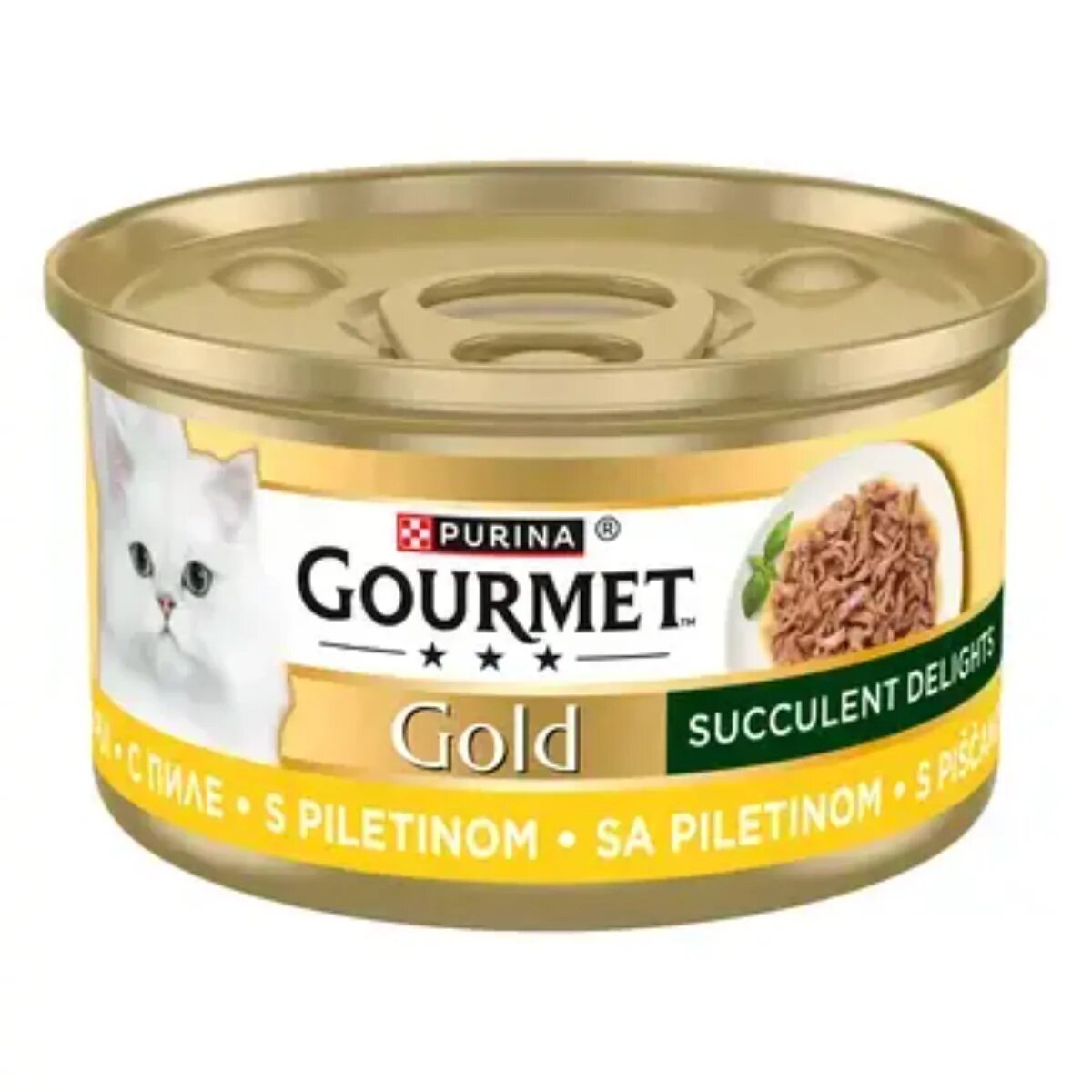 Gourmet Gold Succulent Delights Pui conservă hrană umedă pisici (în sos) 85g