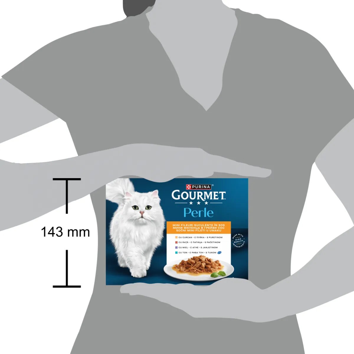 Gourmet Perle Curcan Rață Miel Ton plic hrană umedă pisici (în sos) bax 85g x 12buc