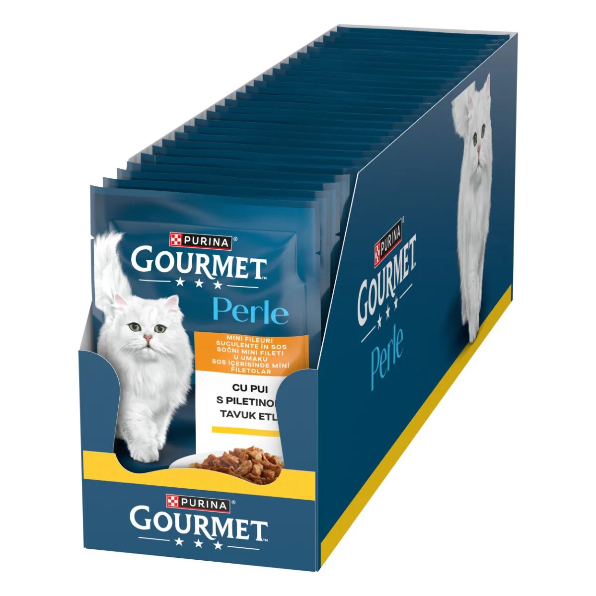 Gourmet Perle Pui plic hrană umedă pisici (în sos) bax 85g x 26buc