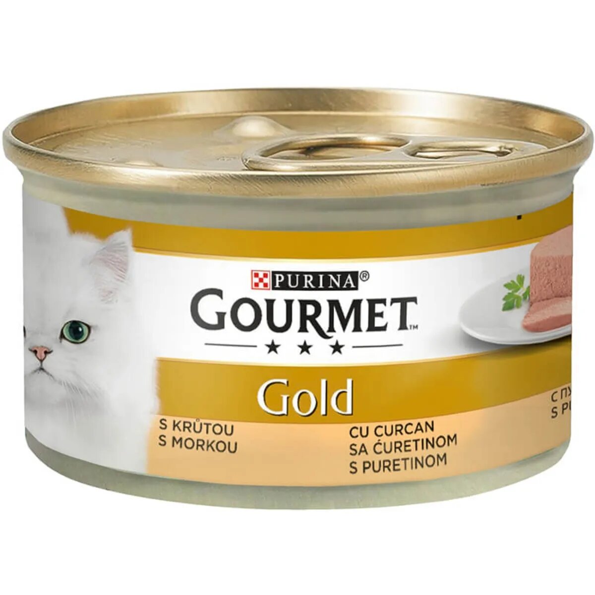 Gourmet PURINA Gold Mousse Curcan conservă hrană umedă pisici (pate) 85g