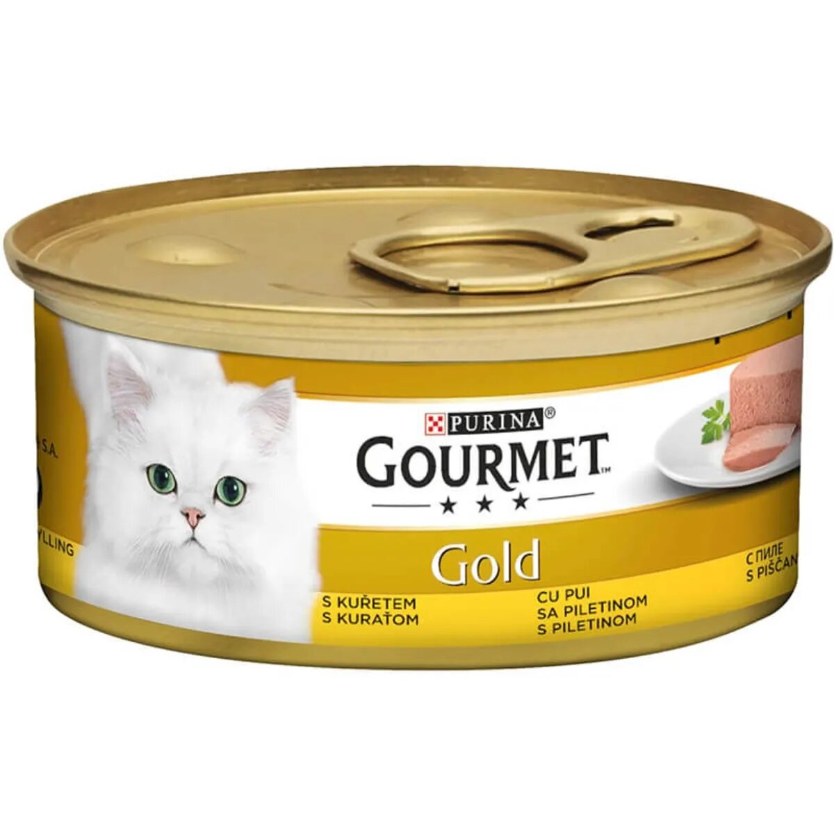 Gourmet PURINA Gold Mousse Pui conservă hrană umedă pisici (pate) 85g