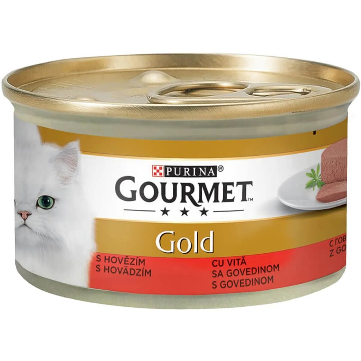 Gourmet PURINA Gold Mousse Vită conservă hrană umedă pisici (pate) 85g