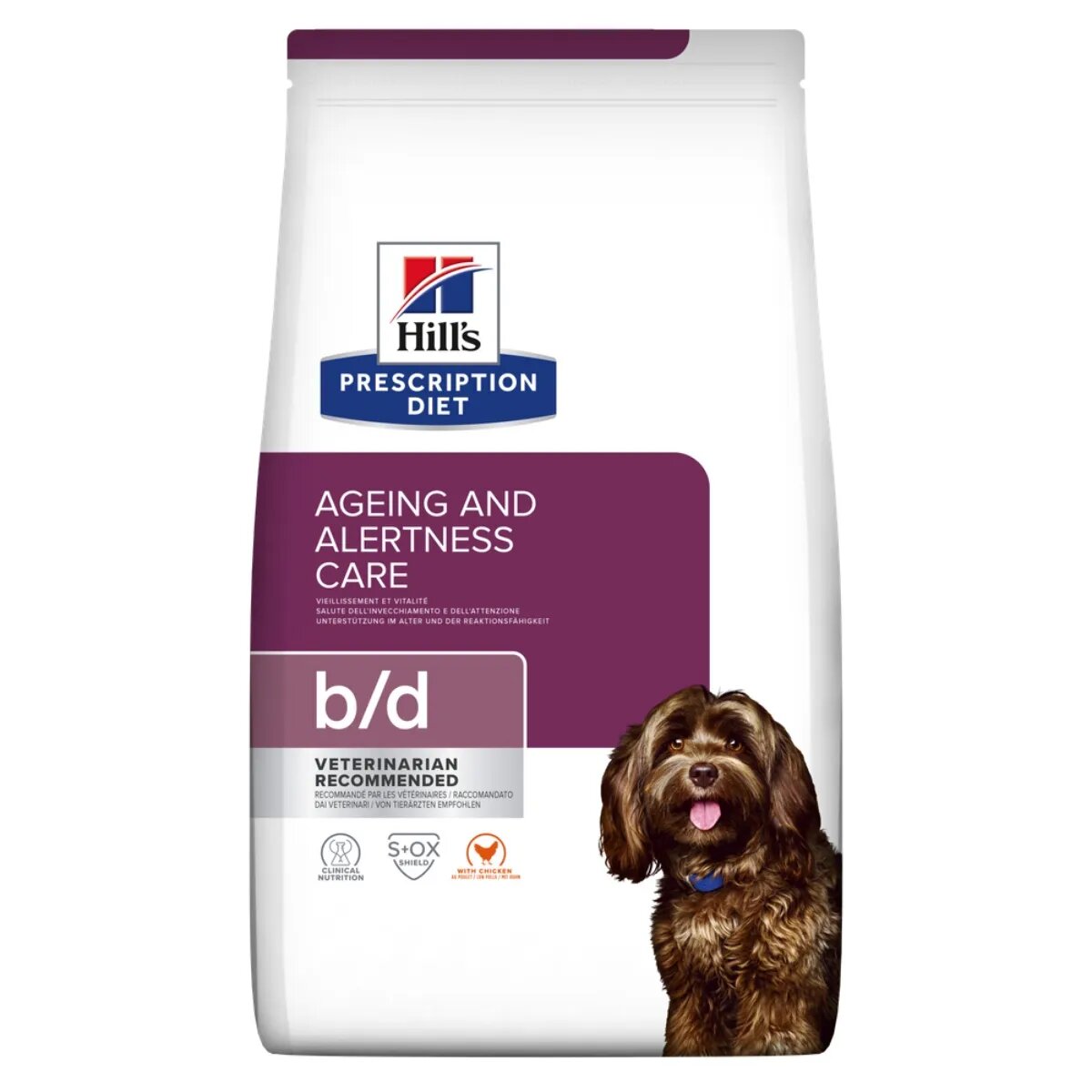 HILL'S Prescription Diet b/d Ageing and Alertness Care Pui dietă veterinară câini senior hrană uscată 12kg