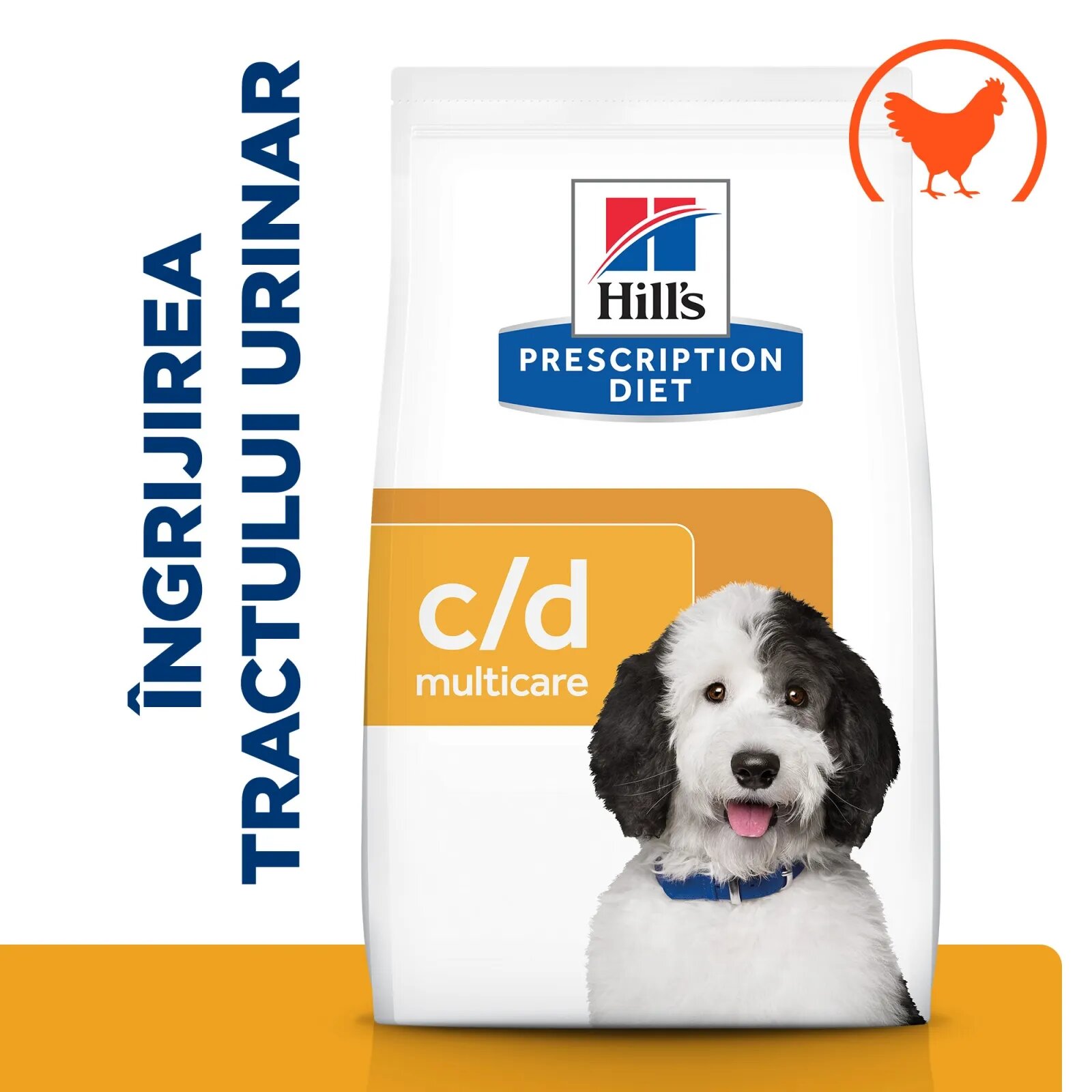 HILL'S Prescription Diet c/d Urinary Care Pui dietă veterinară câini hrană uscată sistem urinar 1.5kg