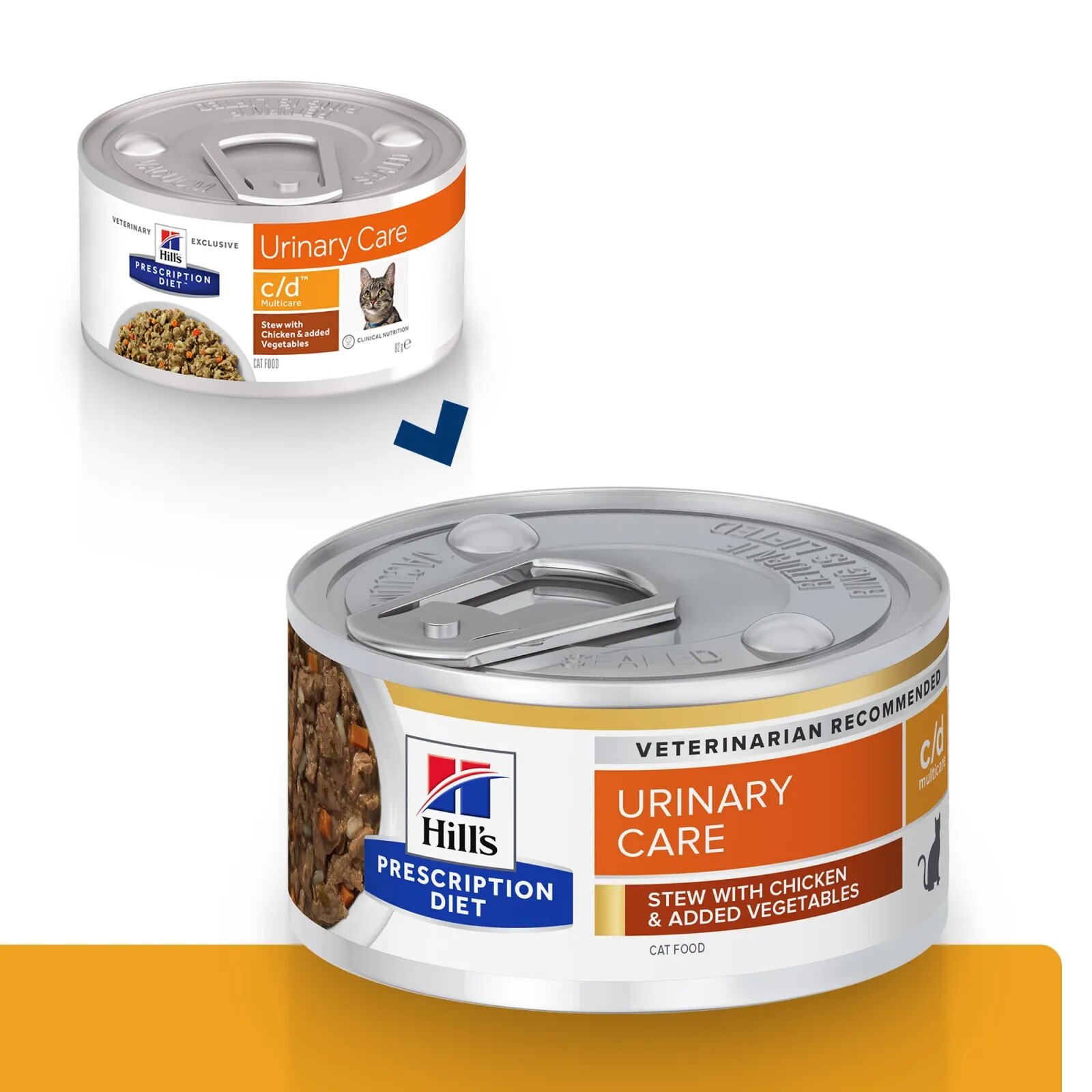 HILL'S Prescription Diet c/d Urinary Pui cu Legume dietă veterinară pisici conservă hrană umedă afecțiuni urinare c/d Urinary Care Pui cu Legume dietă veterinară pisici conservă hrană umedă sistem urinar (în sos) 82g