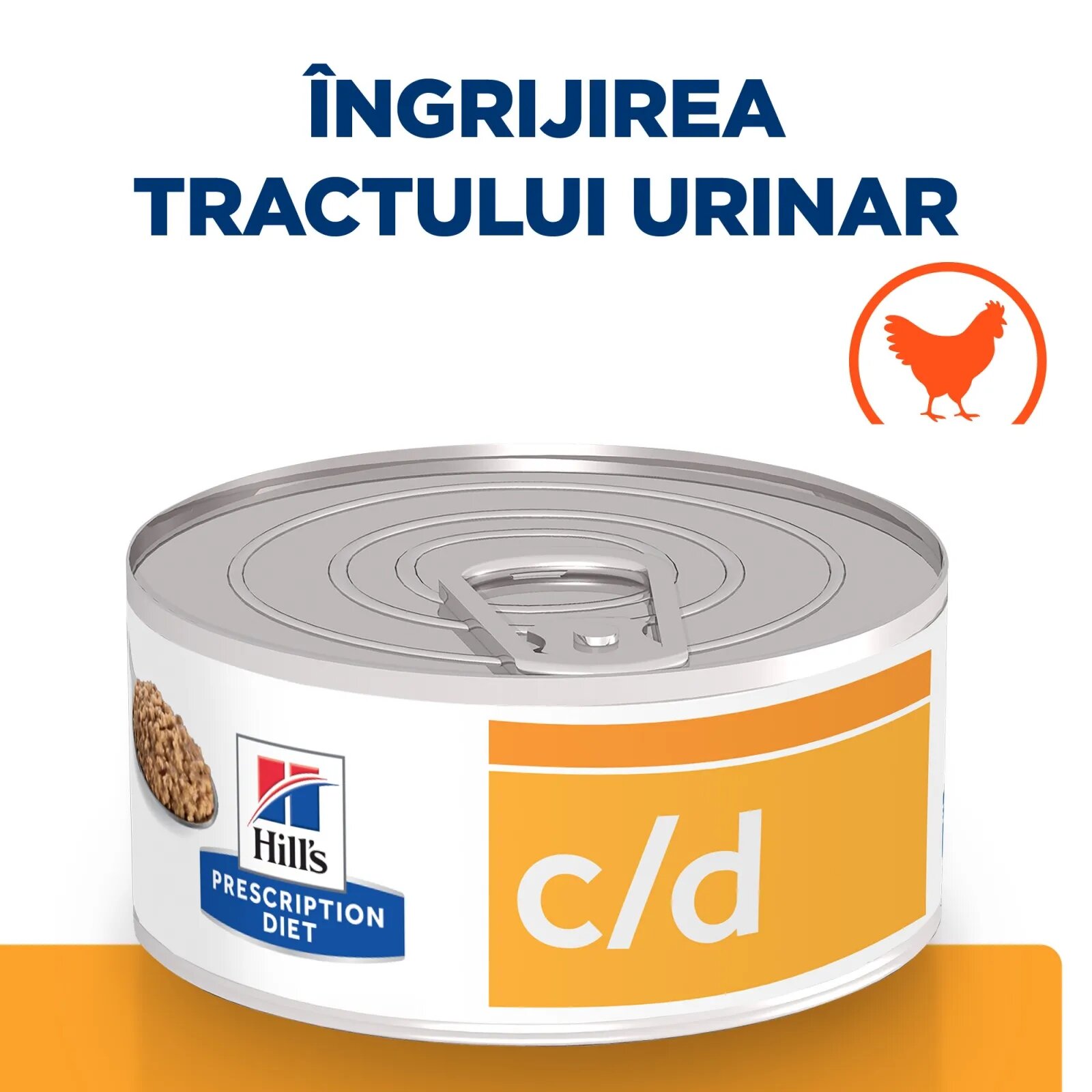 HILL'S Prescription Diet c/d Urinary Pui cu Legume dietă veterinară pisici conservă hrană umedă afecțiuni urinare c/d Urinary Care Pui dietă veterinară pisici conservă hrană umedă sistem urinar (în sos) 156g