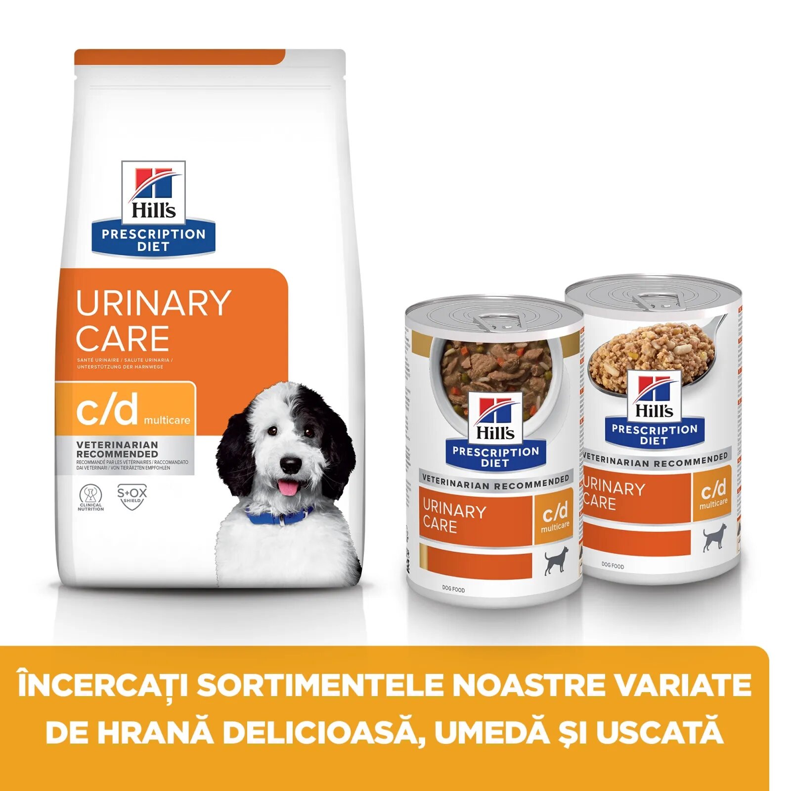 HILL'S Prescription Diet c/d Urinary + Weight Care Pui cu Legume dietă veterinară câini conservă hrană umedă afecțiuni urinare c/d Urinary Care Pui cu Legume dietă veterinară câini conservă hrană umedă sistem urinar (în