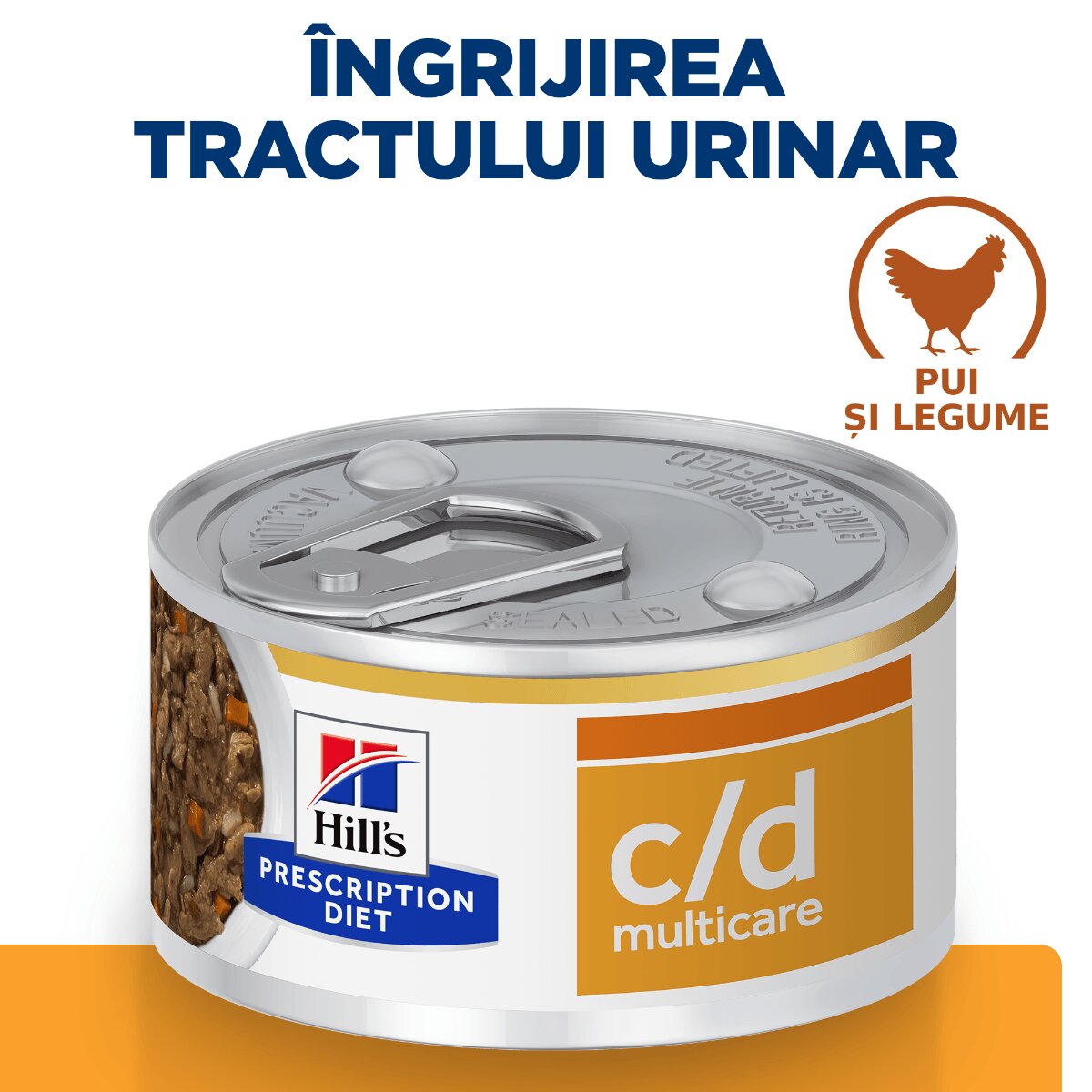 HILL'S Prescription Diet c/d + Weight Care Pui cu Legume dietă veterinară câini conservă hrană umedă sistem urinar și controlul greutății 156g