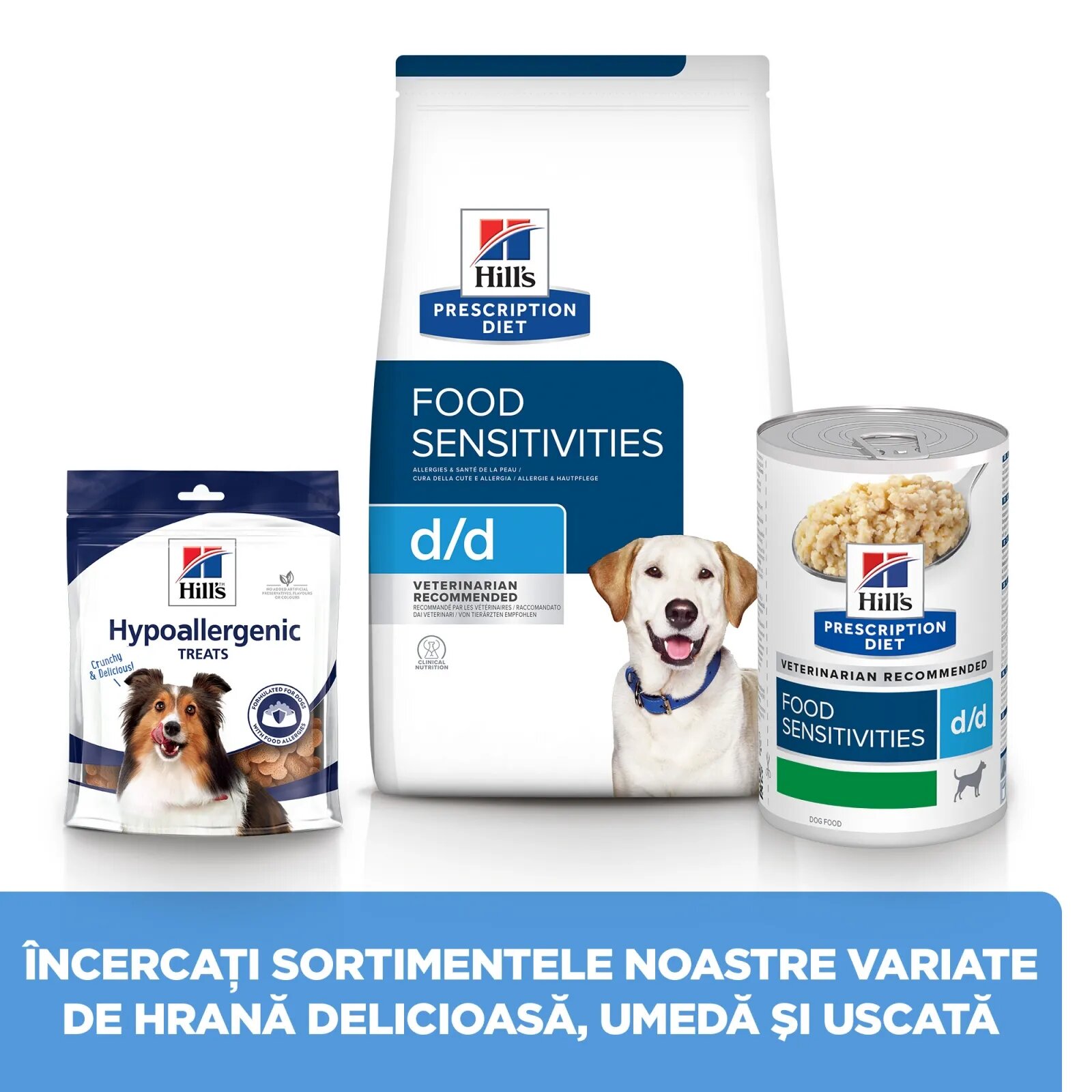 HILL'S Prescription Diet d/d Food Sensitivities Rață cu Orez dietă veterinară câini hrană uscată sensibilități digestive d/d Food Sensitivities Rață cu Orez dietă veterinară câini hrană uscată piele & blana sistem digest