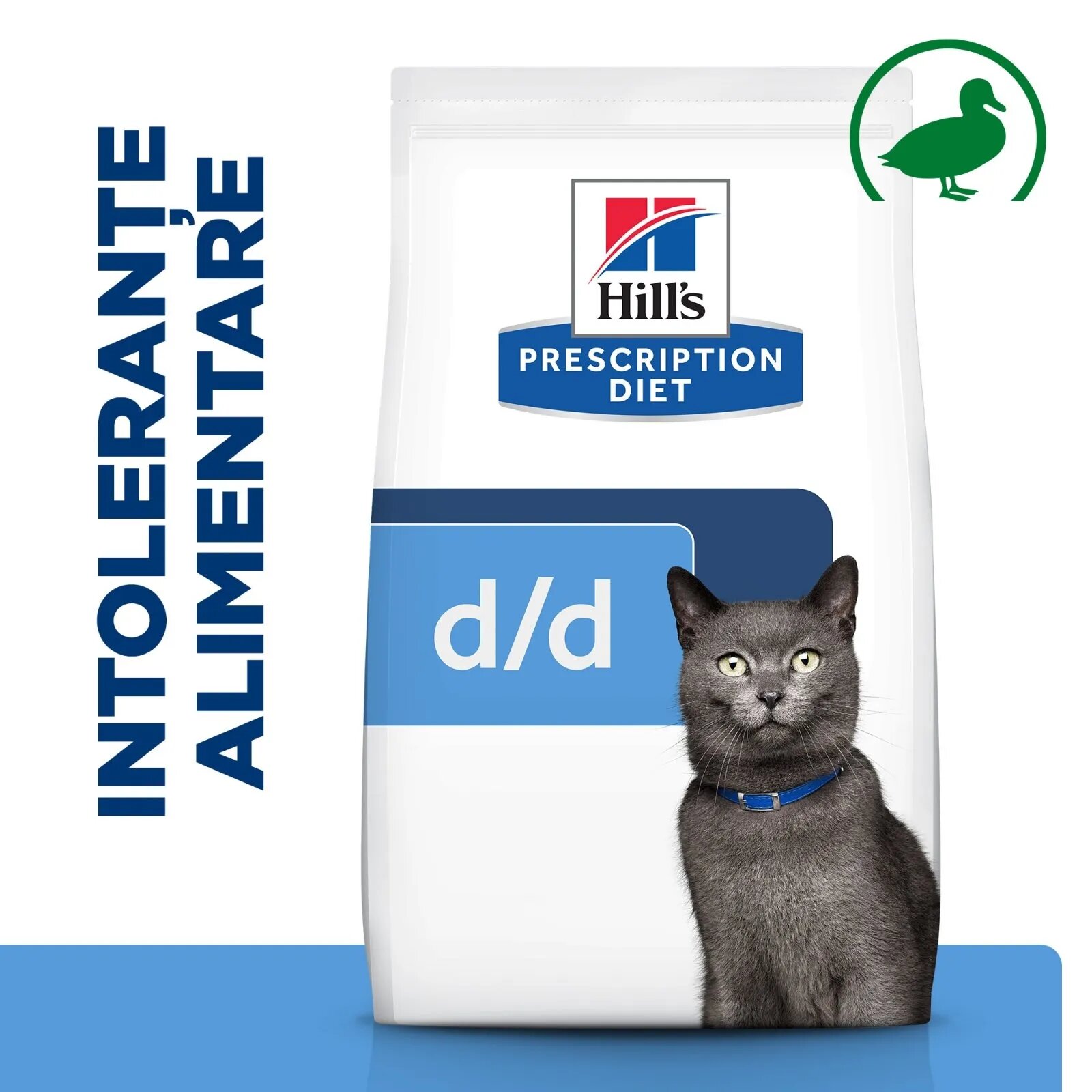 HILL'S Prescription Diet d/d Rață cu Mazăre dietă veterinară pisici hrană uscată sensibilități digestive d/d Rață cu Mazăre dietă veterinară pisici hrană uscată piele & blana sistem digestiv 3kg