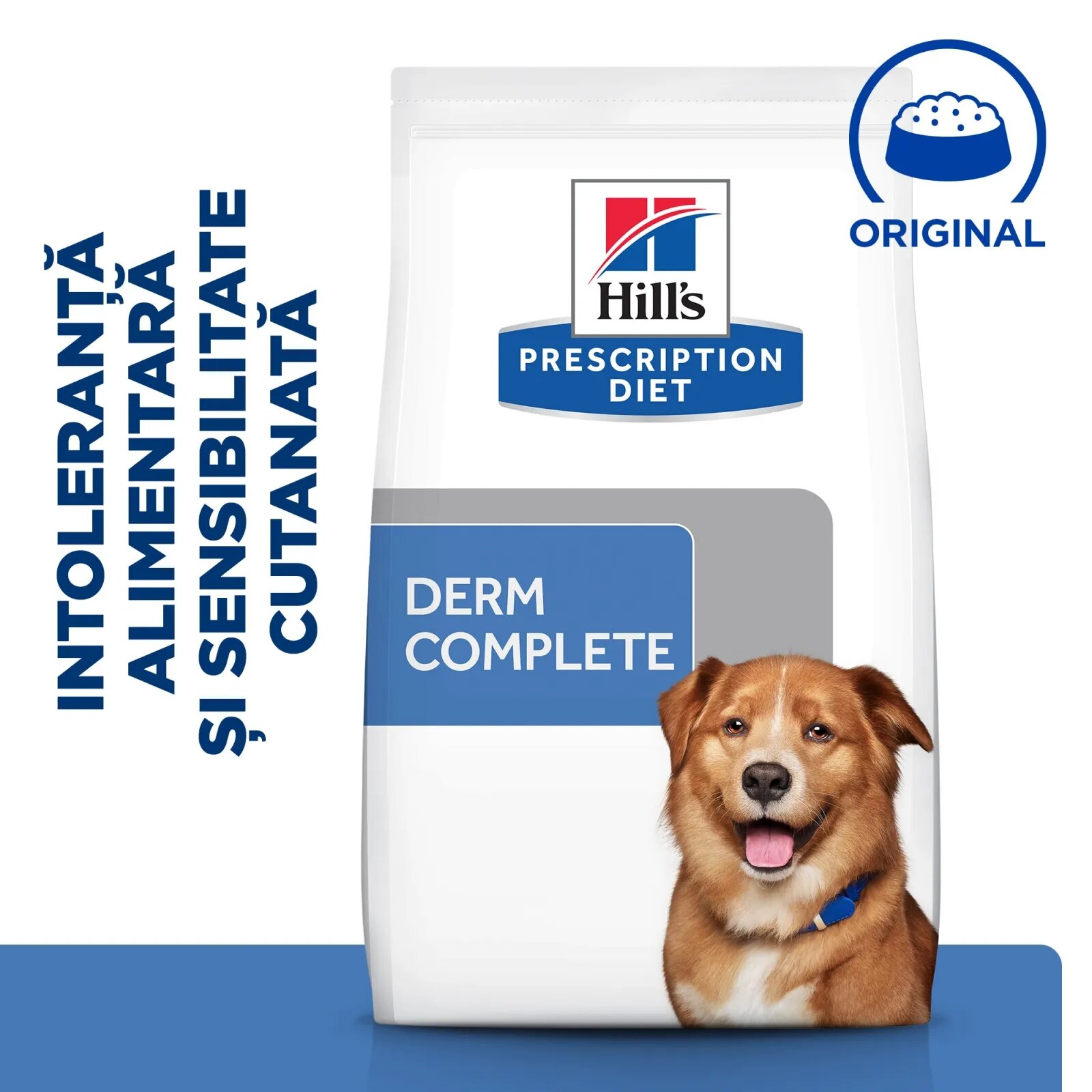 HILL'S Prescription Diet Derm Complete dietă veterinară câini hrană uscată afecțiuni dermatologice Derm Complete dietă veterinară câini hrană uscată piele & blana 4kg