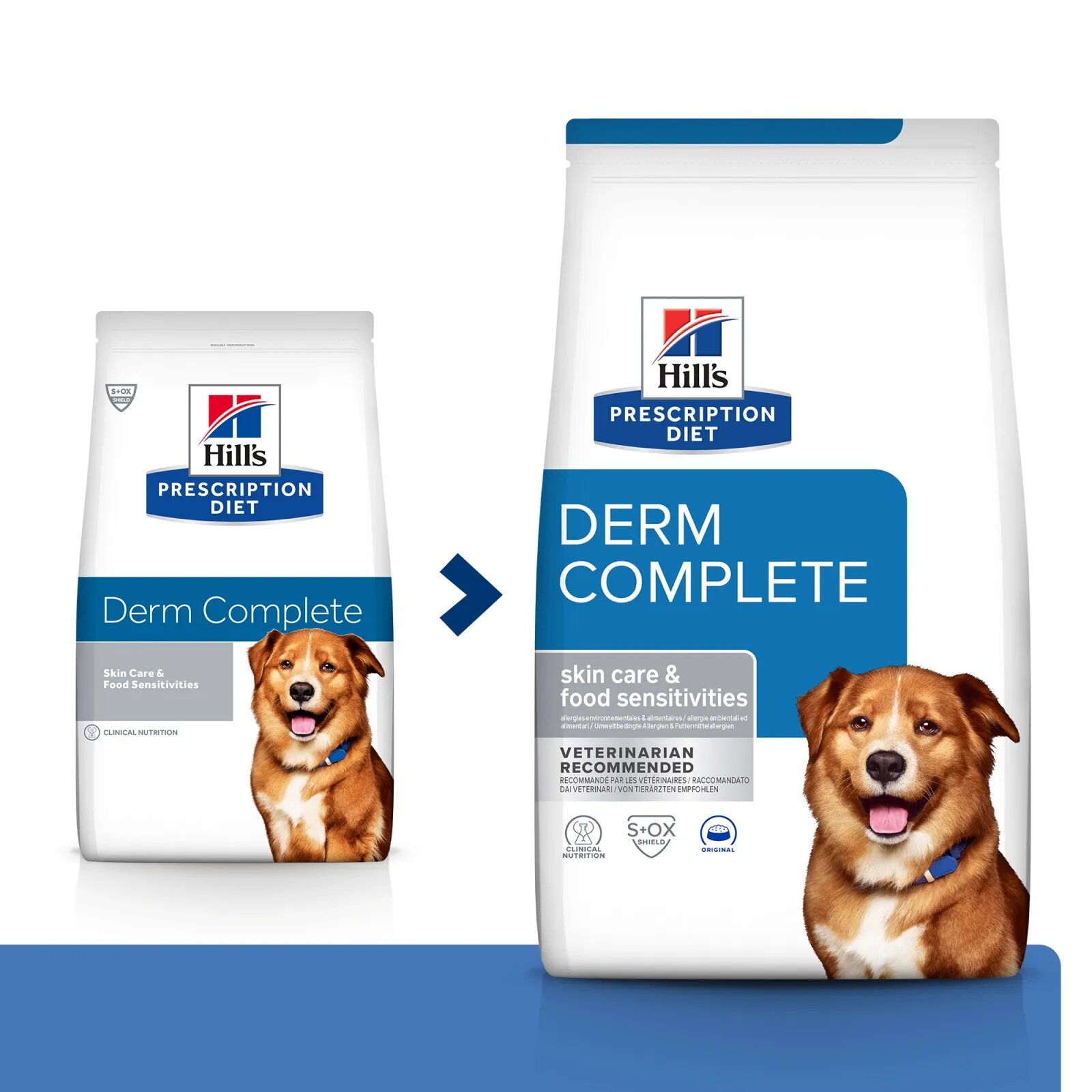 HILL'S Prescription Diet Derm Complete dietă veterinară câini hrană uscată afecțiuni dermatologice Derm Complete dietă veterinară câini hrană uscată piele & blana 4kg
