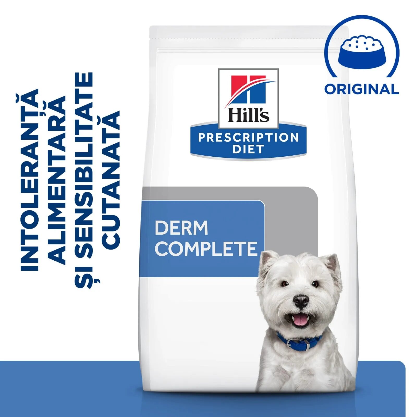 HILL'S Prescription Diet Derm Complete Mini dietă veterinară câini hrană uscată afecțiuni dermatologice Derm Complete Mini dietă veterinară câini hrană uscată piele & blana 6kg