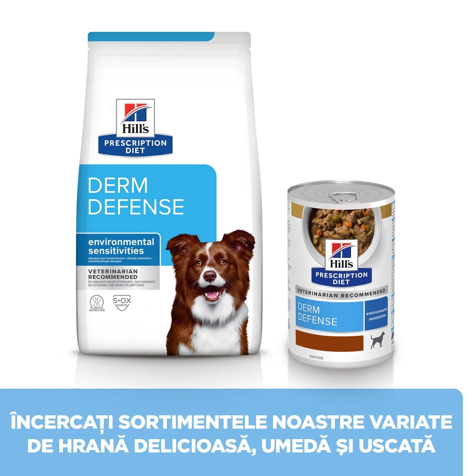 HILL'S Prescription Diet Derm Defense Pui dietă veterinară câini hrană uscată afecțiuni dermatologice Derm Defense Pui dietă veterinară câini hrană uscată piele & blana 1.5kg