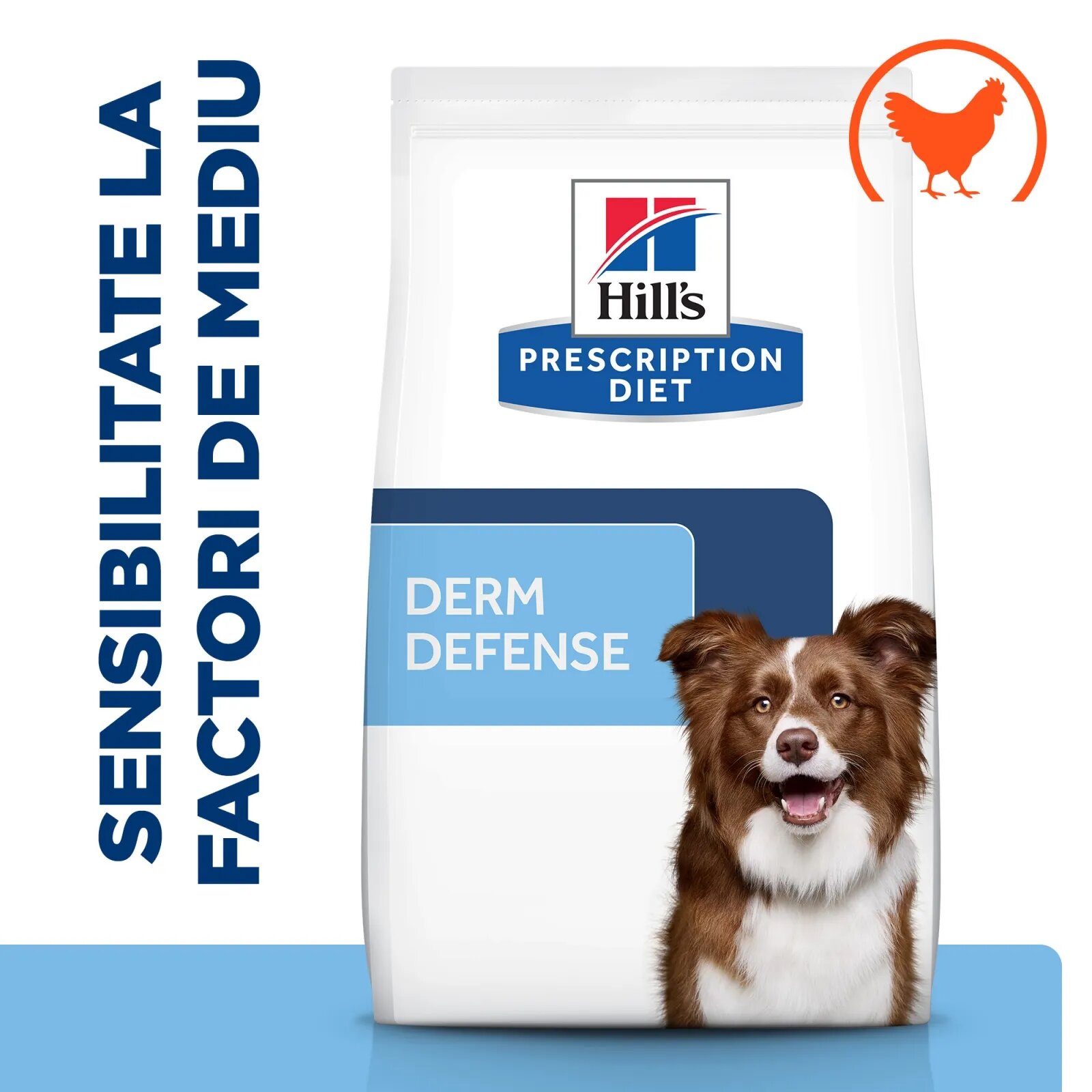 HILL'S Prescription Diet Derm Defense Pui dietă veterinară câini hrană uscată afecțiuni dermatologice Derm Defense Pui dietă veterinară câini hrană uscată piele & blana 12kg