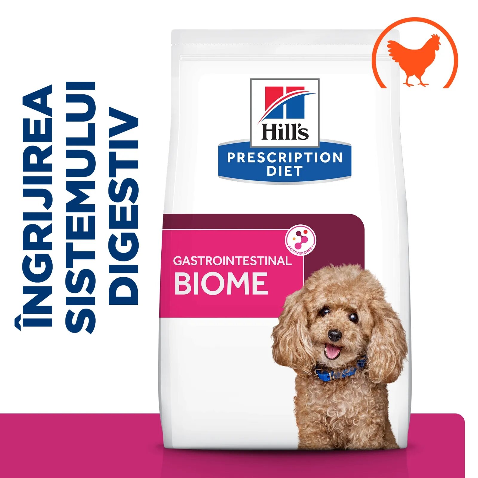 HILL'S Prescription Diet Gastrointestinal Biome Mini Pui dietă veterinară câini hrană uscată afecțiuni digestive Gastrointestinal Biome Mini Pui dietă veterinară câini hrană uscată sistem digestiv 6kg
